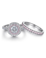 Round Cut Moissanite Ring Set