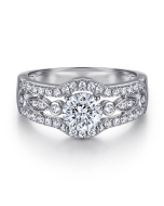 Round Moissanite Engagement Ring