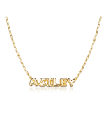 Custom Bubble Letter Initial Chain Necklace For Women