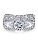 Sterling Silver Moissanite Ring Set
