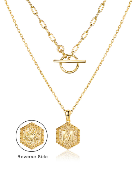 Initial Layered Choker Necklaces for Women