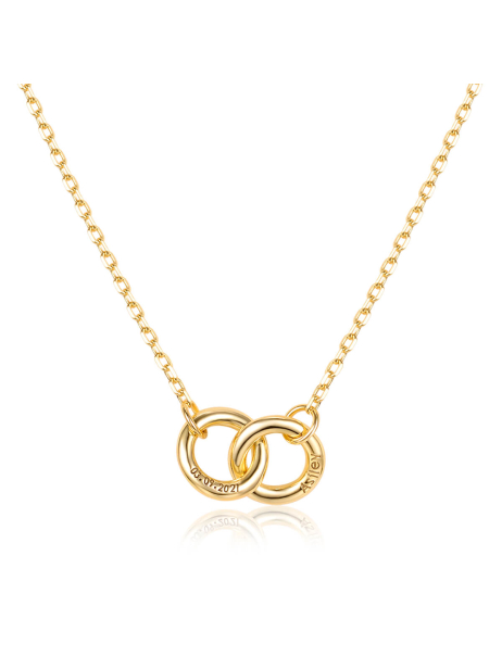  Personalized Engravable Double Ring Necklace For Her