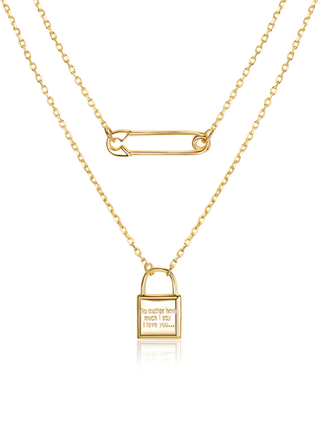 14K Gold Plated Spillo Necklace For Women