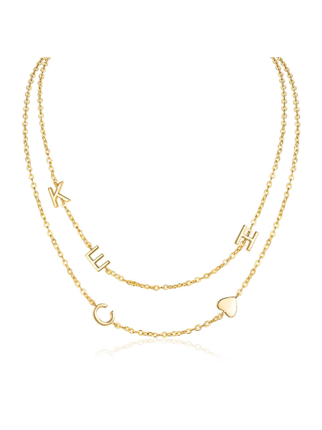 Custom Personalized Initial Layered Necklace 