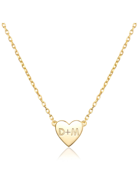 Engravable Initial Heart Necklace For Her