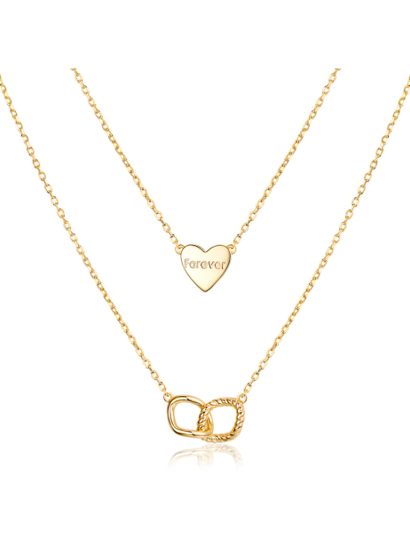 Asiley Personalized Heart Forever Multi Layered Necklace