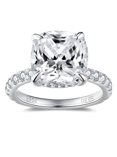 Cushion Cut Moissanite Engagement Ring
