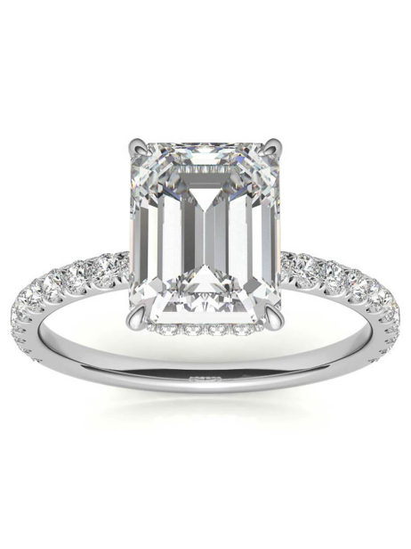 Custom Emerald-Cut Moissanite Ring