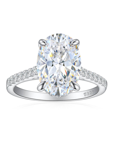 Custom Oval-Cut Moissanite Ring