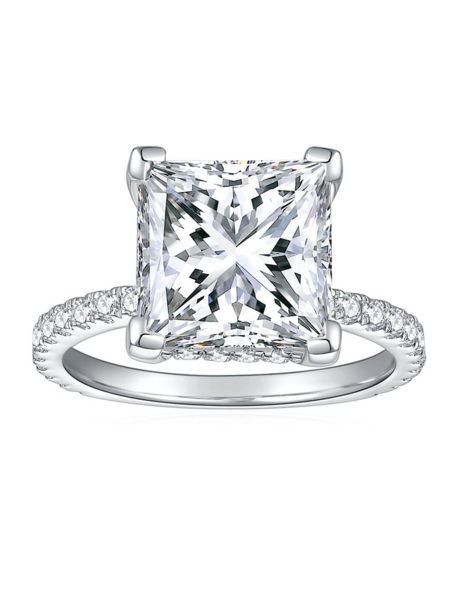 Custom Princess-Cut Moissanite Ring