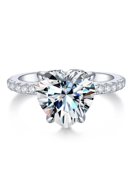 Custom Heart-Cut Moissanite Ring